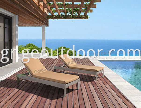 PE wicker beach chair lounge